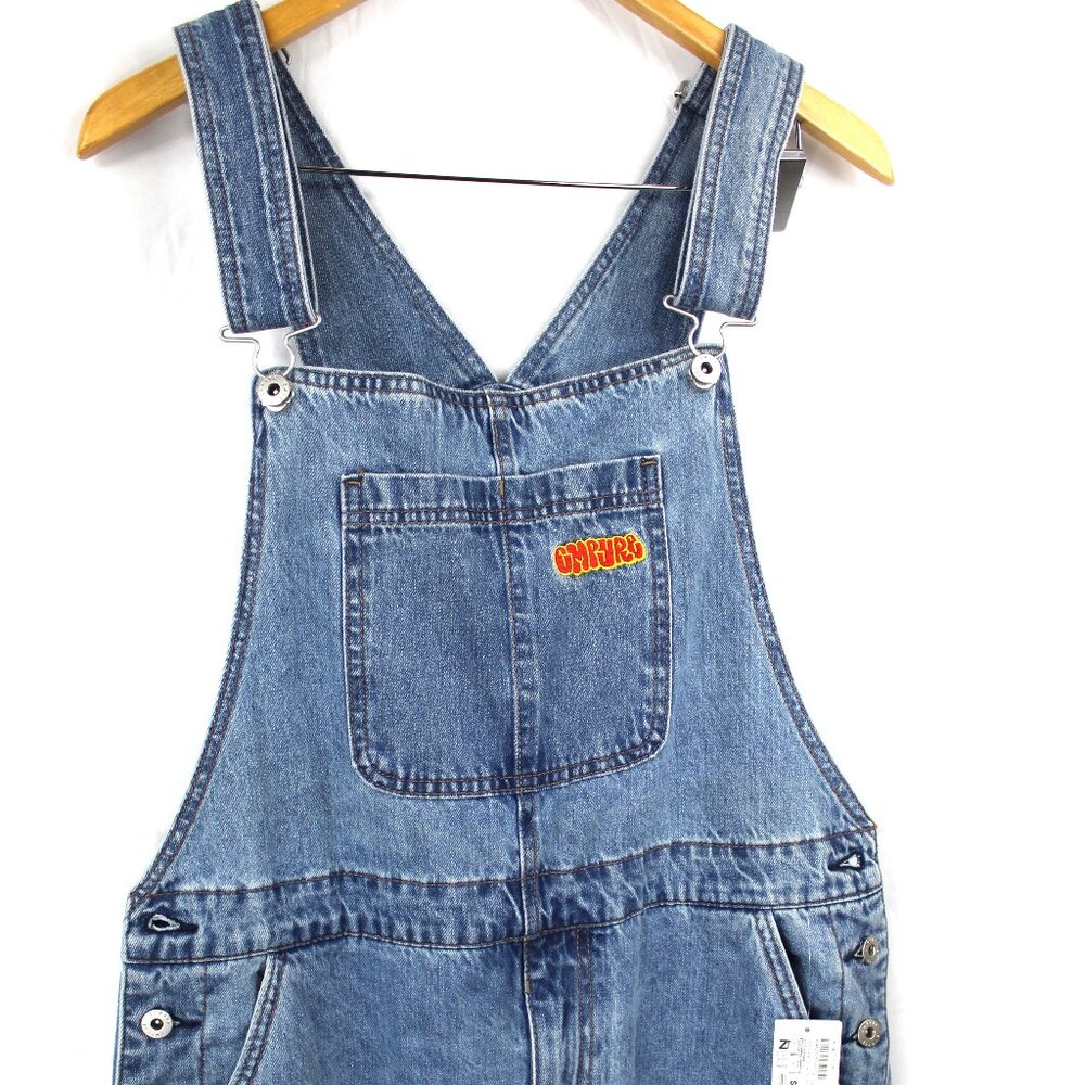 Empyre SK8 Bib Blake Overalls Men's Blue Relaxed Loose Fit Denim Jean Sz M NWT - Picture 2 of 10